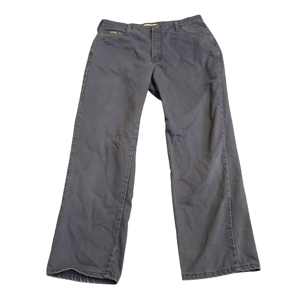 Lee Relaxed Straight Leg Pants Womens 14 Medium Navy Blue Stretch Casual Work